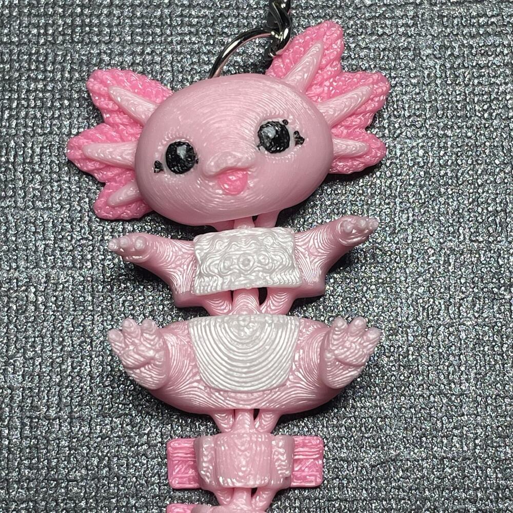 3D Printed Axolotl Key Ring
